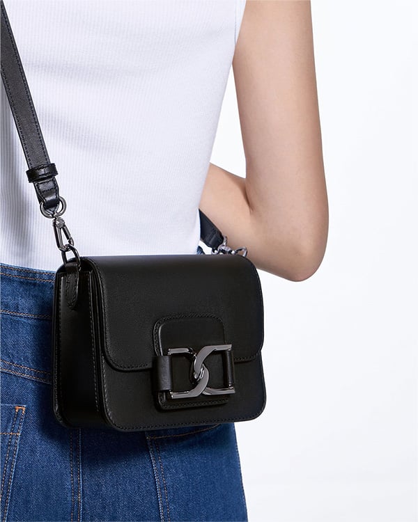 Women’s Noir Gabine Leather Crossbody Bag - CHARLES & KEITH